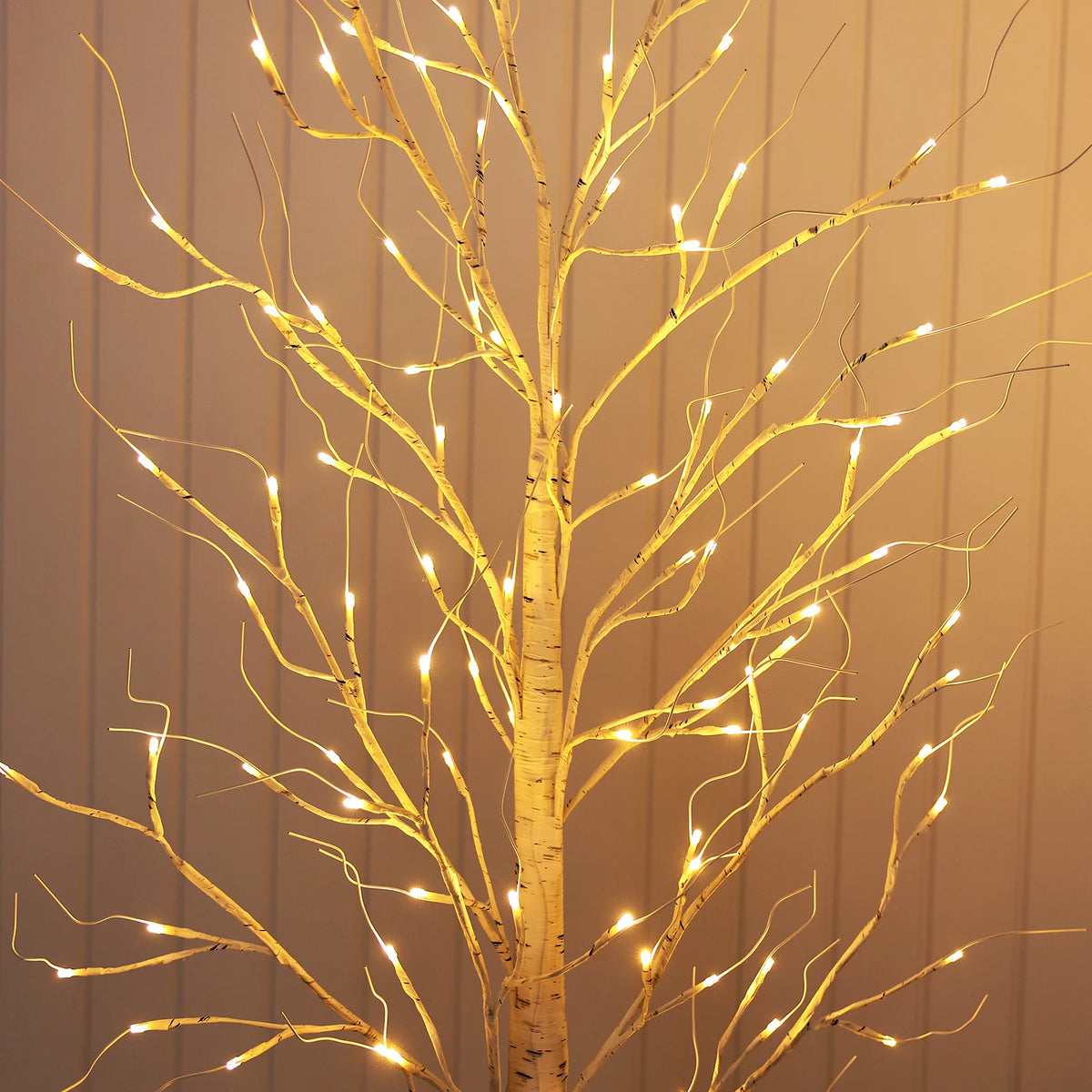 Lighted Birch Tree with Warm White Lights - 4ft/5ft/6ft/8ft Tall Artificial Tree with Clear Plug-in Lights, Sturdy Base & Elegant White Trunk & Branches for Indoor/Outdoor Christmas, Easter, Wedding Decorations