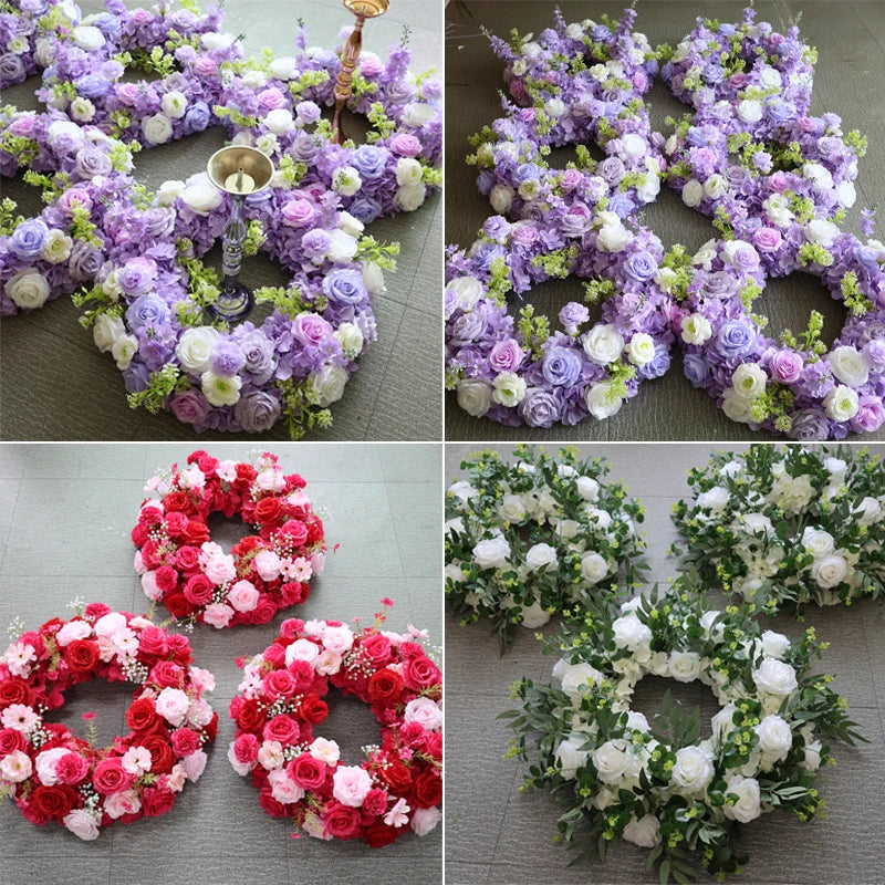 70/50/40/30/20cm New Wedding Table Centerpiece Flower Wreath, Candlestick Decor, Rose, Green Leaf, Floral Arrangement, Christmas