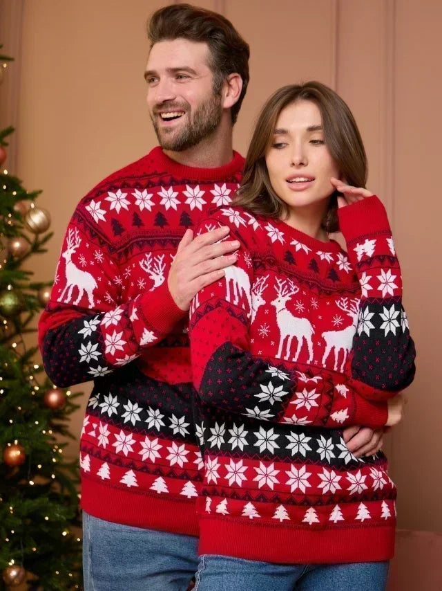 2026 New Women Men Kids Christmas Sweaters Casual Soft Jumpers Warm Thicken Matching Outfits Pullover Knitwear Xmas Family Look
