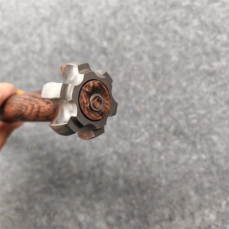 Vintage Hexagonal Bone Hammer for Fitness, Car Self-Defense, Window-Breaking Safety Hammer, Gourd Hammer, Cold Collection, Marti