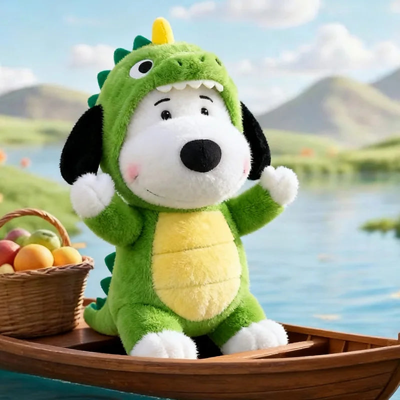 Large Size Peanuts Snoopy Dinosaur Costume Plush Toy Cute Dog Stuffed Animal Soft Doll Kids Birthday Christmas Gift