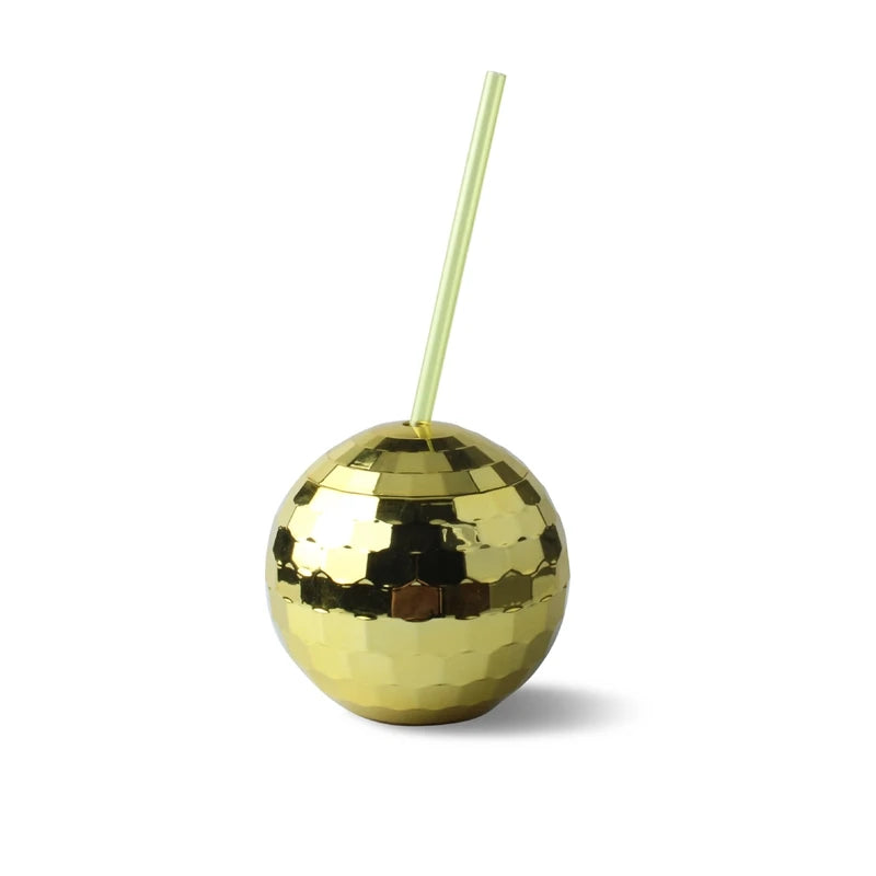 Disco Ball Cup Electroplated Round Plastic Drink Tumbler Party Centerpiece Bar Decor For Teens Women Kids Christmas Birthday
