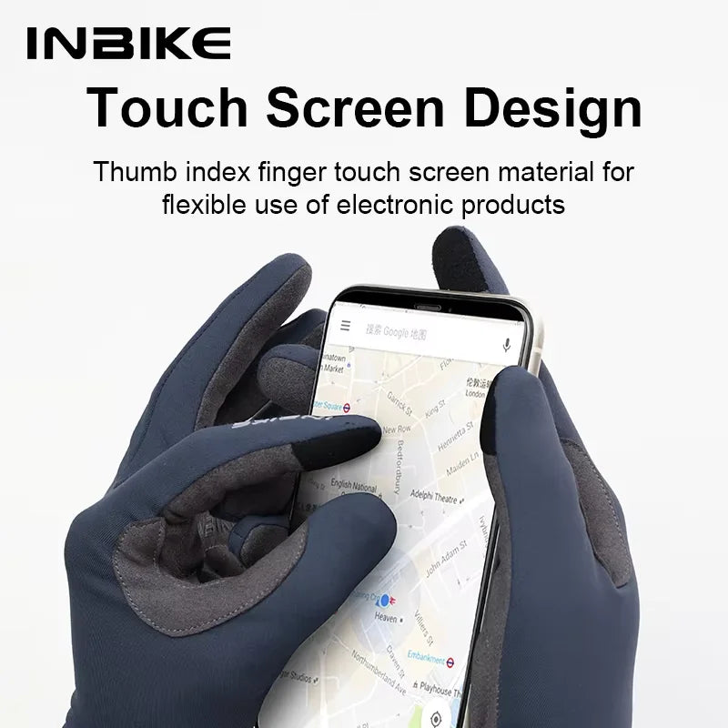 INBIKE Autumn Winter Thermal Bicycle Gloves Touch Screen Men Women MTB Road BikeGloves Sports Fitness Outdoor Cycling Gloves