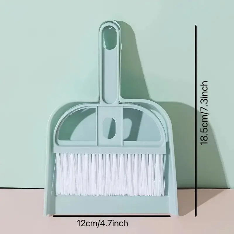 Christmas Gift Mini Desk Broom & Dustpan Set - Stocking Stuffers Cozy Home Desktop Cleaning Tool(blue/pink)
