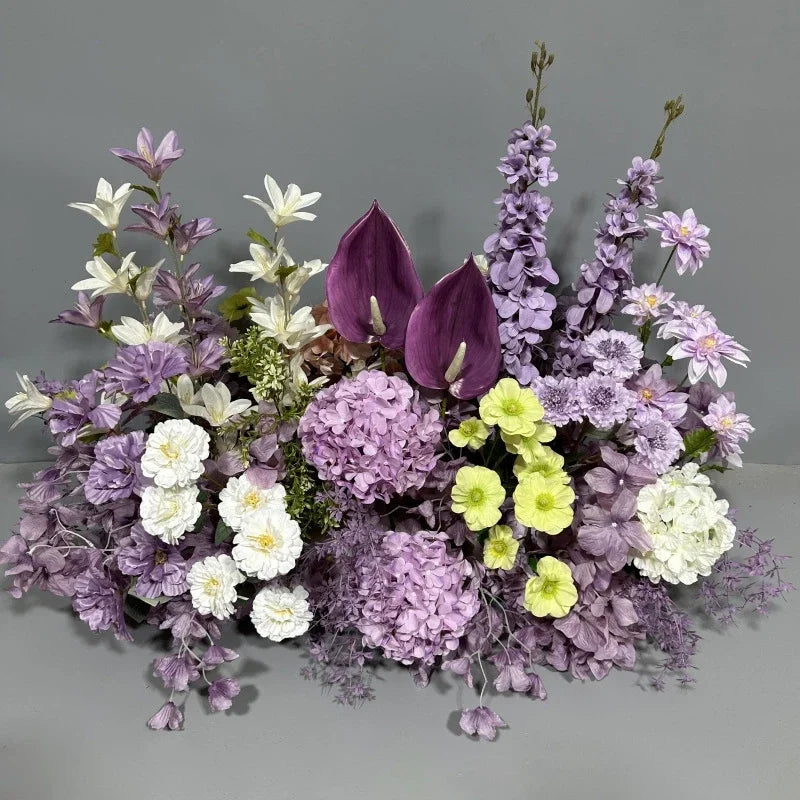 Simulation Wedding Silk Flower Earth Row Flower High Flower Stage Wedding Road Huide Event Party Layout Floor Flower Arrangement