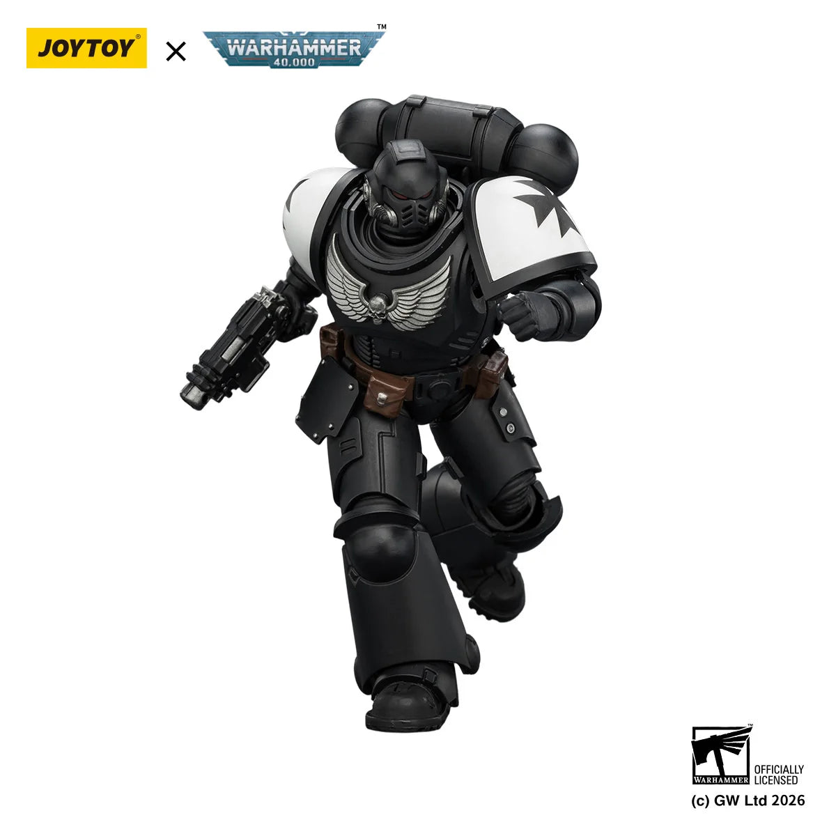 JOYTOY Warhammer 40,000 1/18 Action Figure Black Templars Intercessor with Bolt Rifle, Bolt Pistol and Chainsword Model
