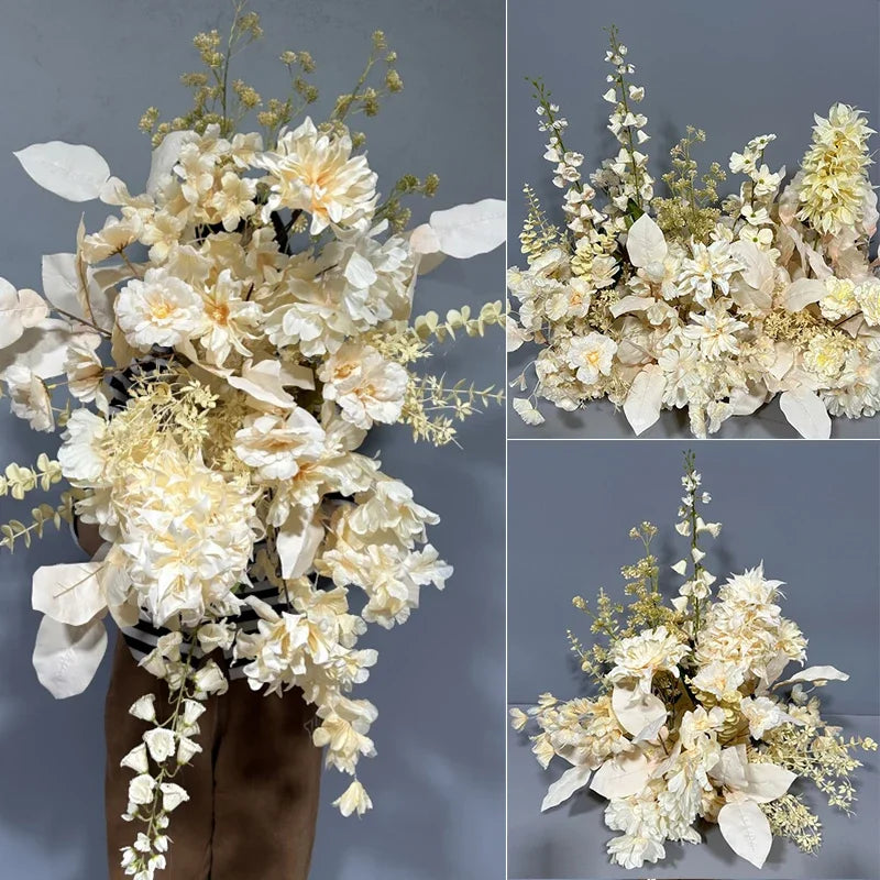 Simulation Wedding Silk Flower Earth Row Flower High Flower Stage Wedding Road Huide Event Party Layout Floor Flower Arrangement