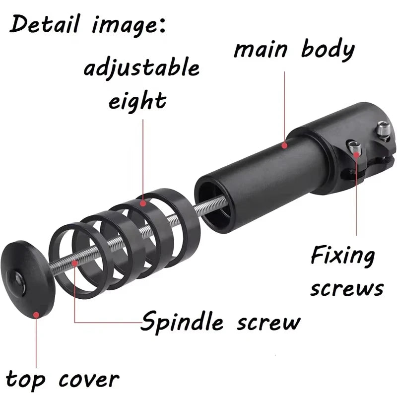Bicycle Handlebar Extender Fork Stem Rise Up Extension Heads Up Black Bike Fork Extender MTB Mountain Bikes Cycling Part 12-13cm