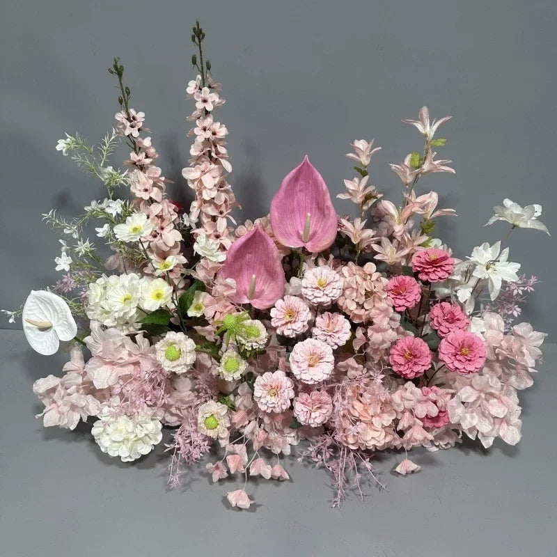 Simulation Wedding Silk Flower Earth Row Flower High Flower Stage Wedding Road Huide Event Party Layout Floor Flower Arrangement