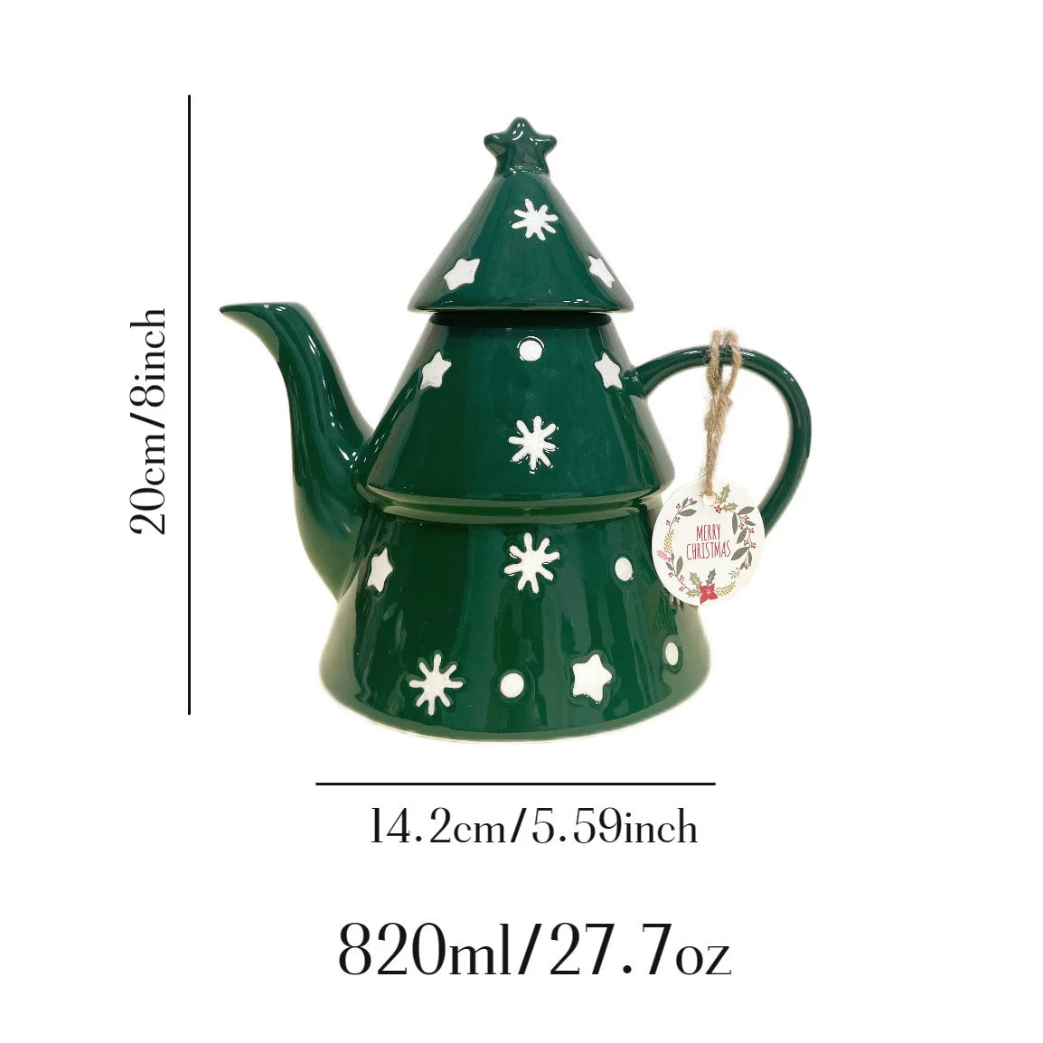 Ceramic Christmas Coffee Mug Cup Teapot Tree Plate Candy Dish Cake Tray Nordic Party Kitchen Tableware Drinkware Gift Decor
