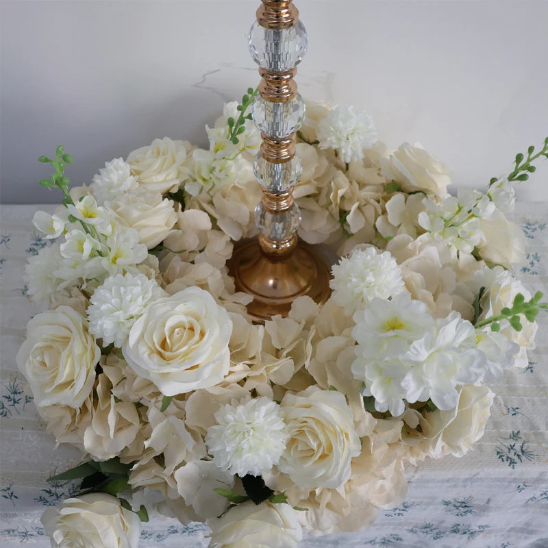 70/50/40/30/20cm New Wedding Table Centerpiece Flower Wreath, Candlestick Decor, Rose, Green Leaf, Floral Arrangement, Christmas