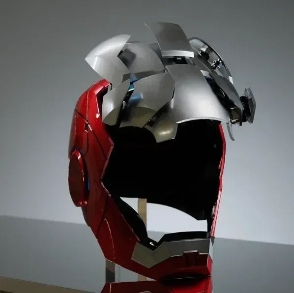 Iron Man Mask Mk5 Electric Voice Control Helmet 1/1 Cosplay 1:1 Mask Led Eyes Metal Mask Iron Man Helmet Adult Christmas Gift