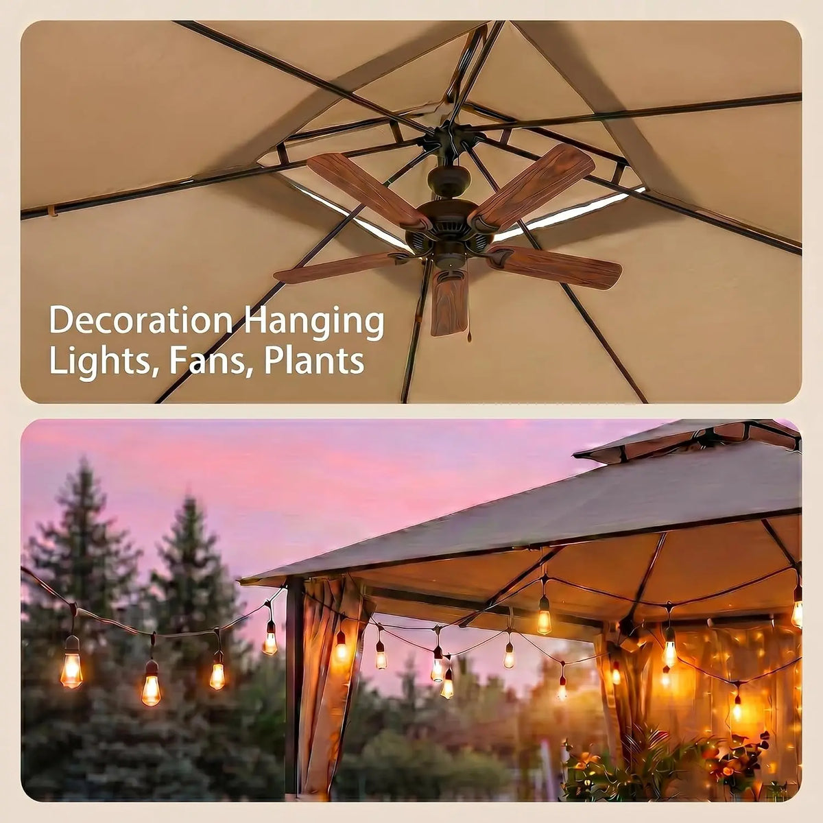 10×10 Gazebo with Cold-Proof Curtains ,Heavy Duty Gazebo Double Roof with Metal Frame,Tents for Patio, Deck,Backyard