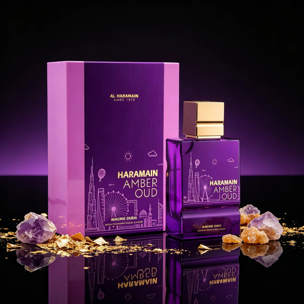Al Haramain Amber Oud Imagine Dubai Extrait De Parfum Spray for Unisex – Warm Oriental Amber, Oud & Woody Scent, Powerful Long-Lasting Sillage, Perfect Eid & Anniversary Gift, 3.4 Fl oz / 100 ml