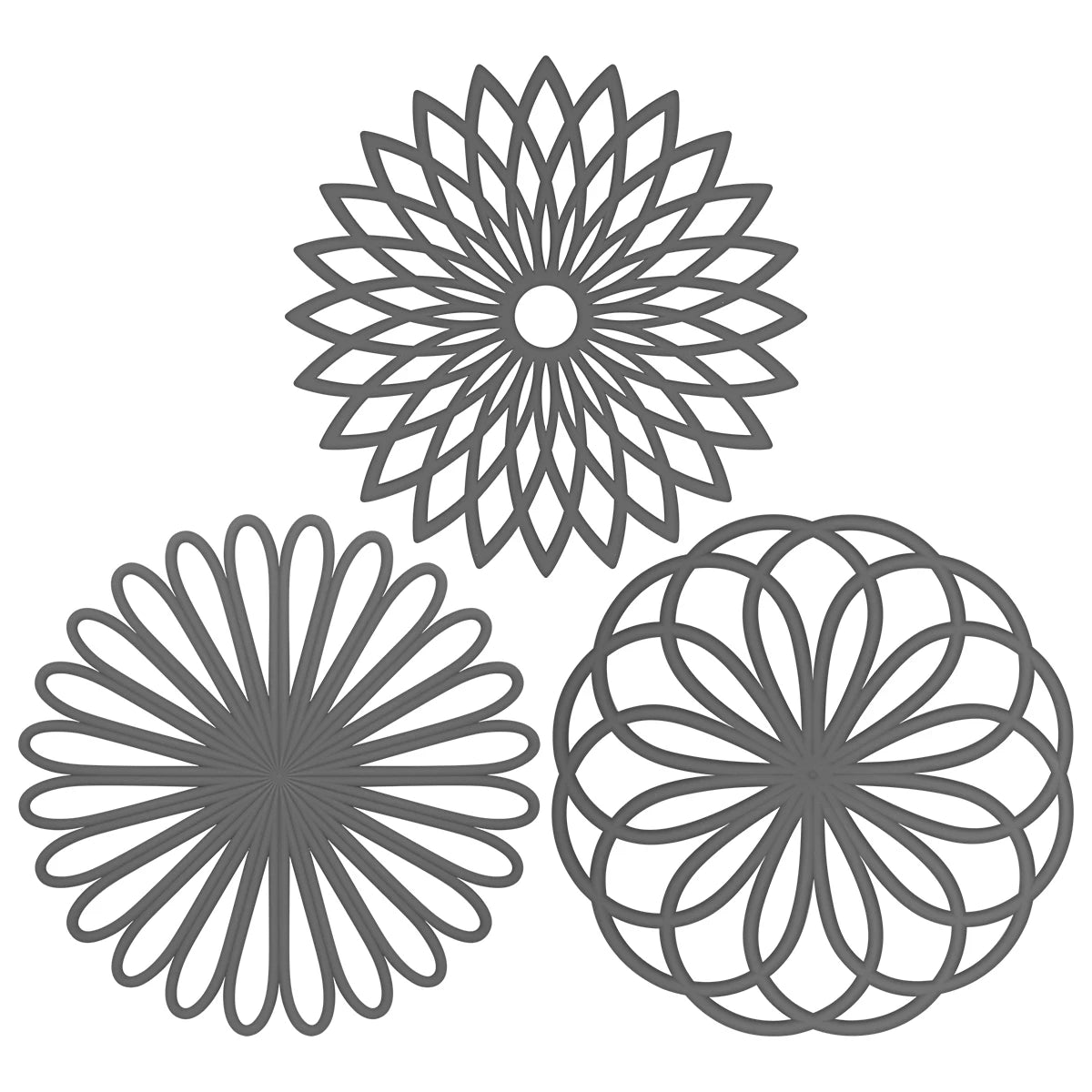 New Silicone Trivet Mat Geometric Flower Woven Pads Durable Insulated Non Slip Heat Resistance Placemat Table Protect Decoration