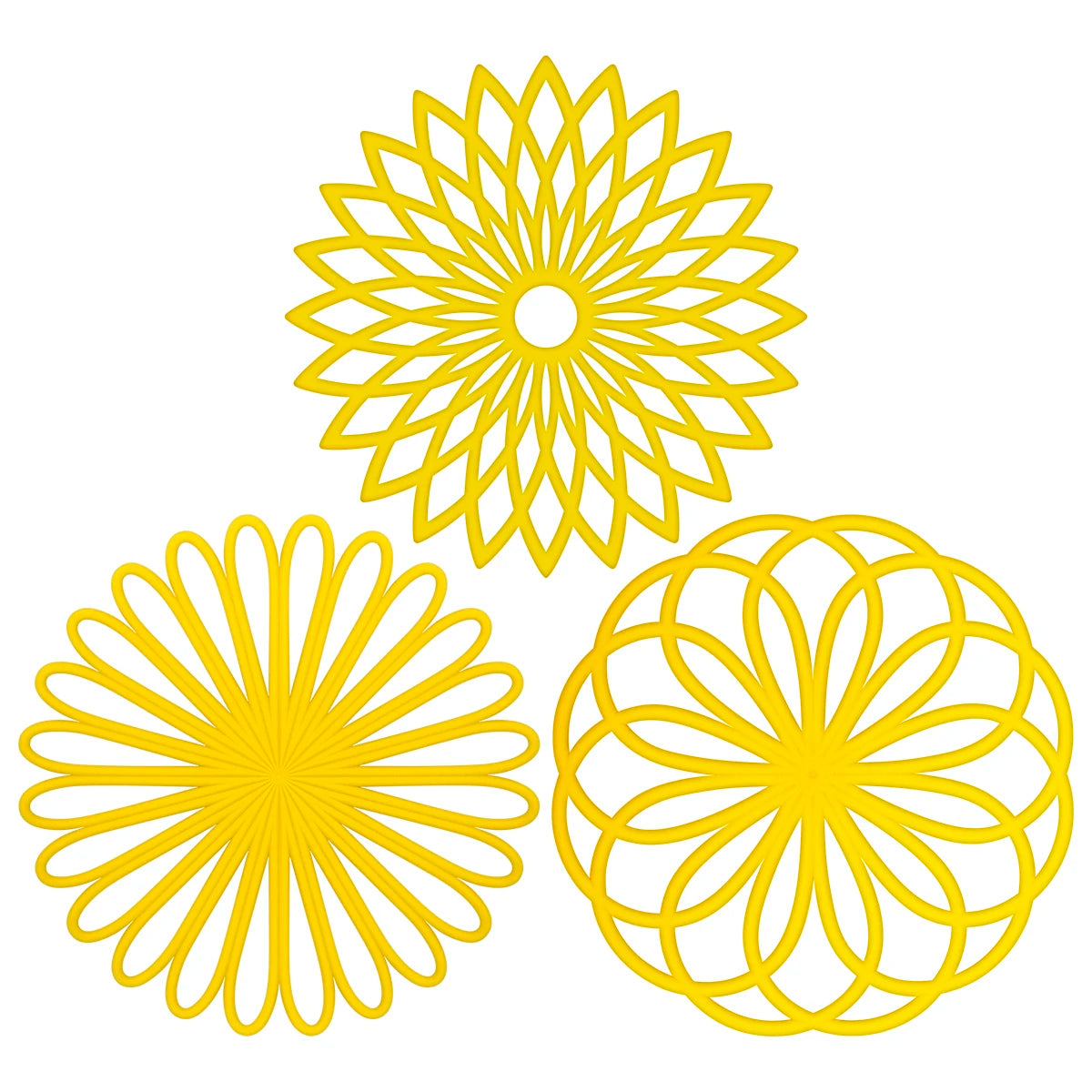 New Silicone Trivet Mat Geometric Flower Woven Pads Durable Insulated Non Slip Heat Resistance Placemat Table Protect Decoration