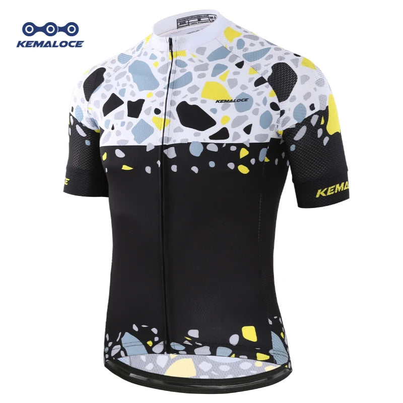 KEMALOCE Bike Jersey Anti-Wrinkle Black Christmas Short Sleeve New Bicycle Wear Top Quick Dry Retro Pro Cyclist Clothes Shirts