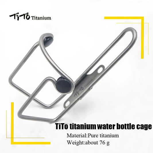 TiTo Titanium Alloy MTB/Road Bike Water Bottle Cage Bicycle Drink Water Bottle Rack Holder Bike Accessories Titanium Alloy Bolts