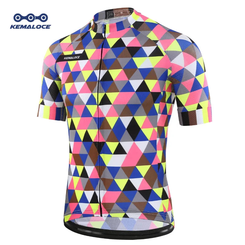 KEMALOCE Bike Jersey Anti-Wrinkle Black Christmas Short Sleeve New Bicycle Wear Top Quick Dry Retro Pro Cyclist Clothes Shirts