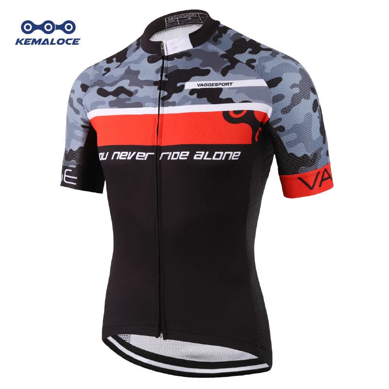 KEMALOCE Bike Jersey Anti-Wrinkle Black Christmas Short Sleeve New Bicycle Wear Top Quick Dry Retro Pro Cyclist Clothes Shirts