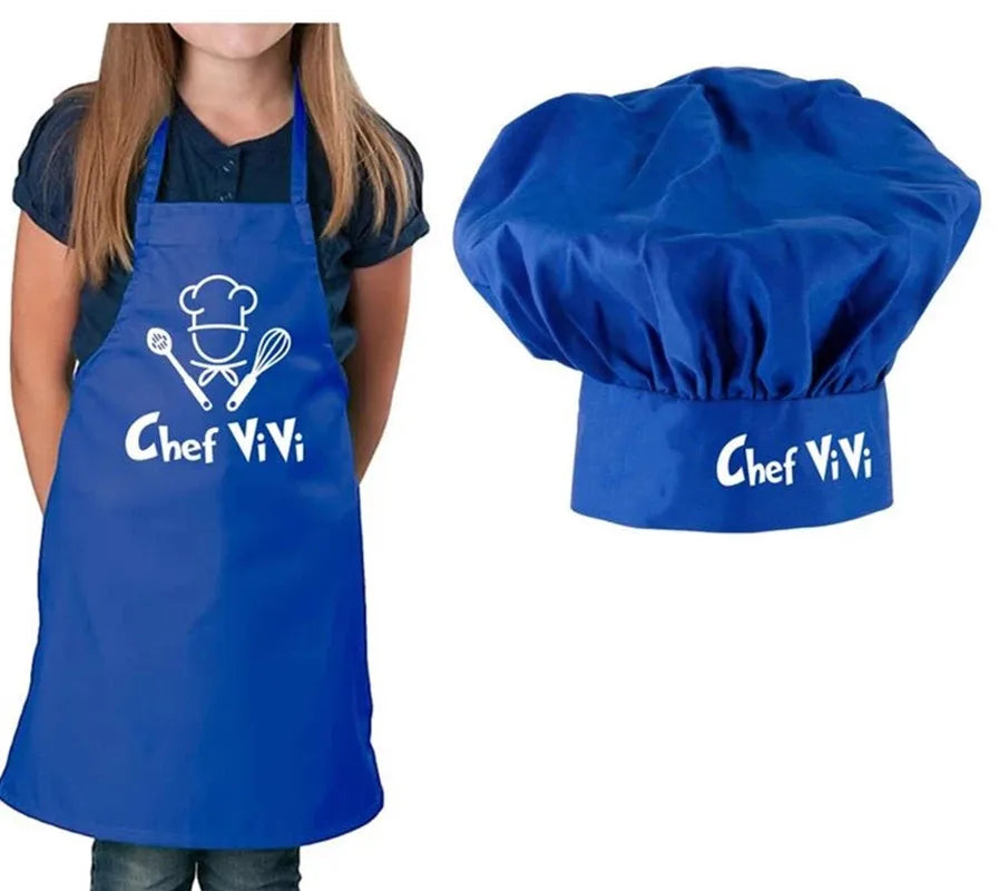 Personalized Chef Apron and Chef Hat Set, Custom Apron For Boys Girls Kids Little Chef, Custom Birthday Gifts With Name