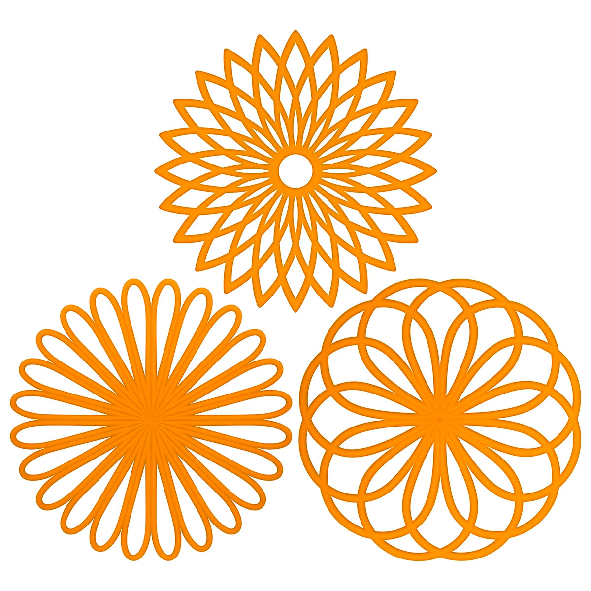 New Silicone Trivet Mat Geometric Flower Woven Pads Durable Insulated Non Slip Heat Resistance Placemat Table Protect Decoration