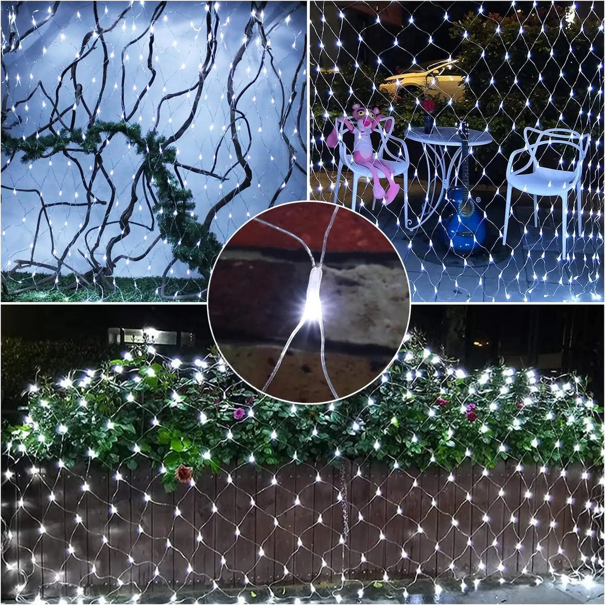 Solar Lights Outdoor Garden decoration 3M x 2M Mesh Curtain Fairy Light Waterproof Garland Christmas Wedding Decors with Remote