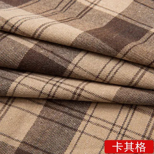 50cmBrushed Polyester Cotton Plaid Fabric 240gsm 1.45m Wide Soft Checkered Cloth for Spring Autumn Shirts, Skirts & DIY Sewing