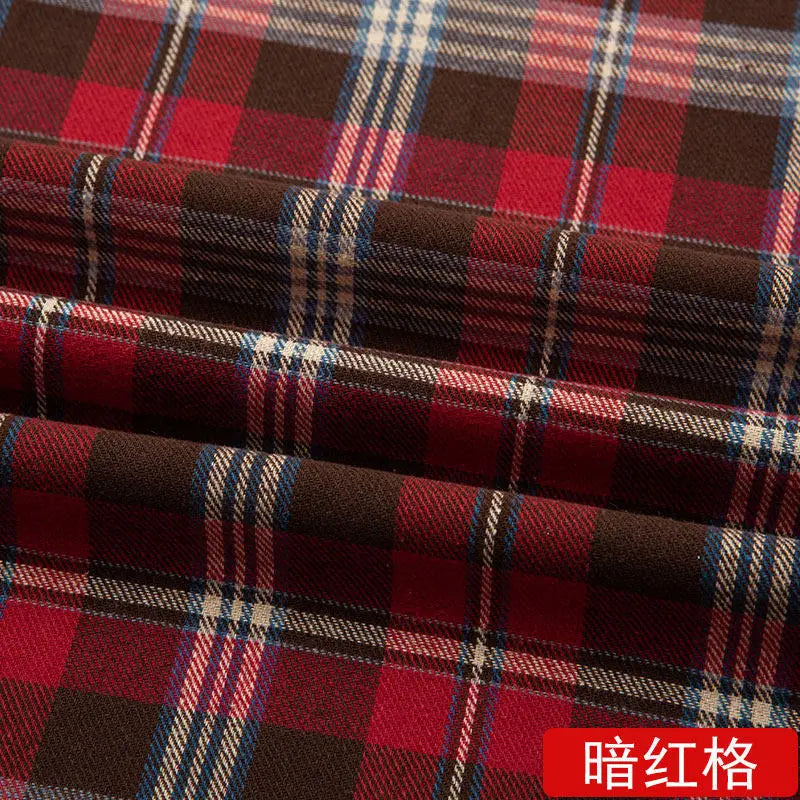 Brushed Plaid Cotton Fabric Soft To The Touch Sold By The Yard Ideal For Clothing Doll Dresses And DIY Sewing Projects.