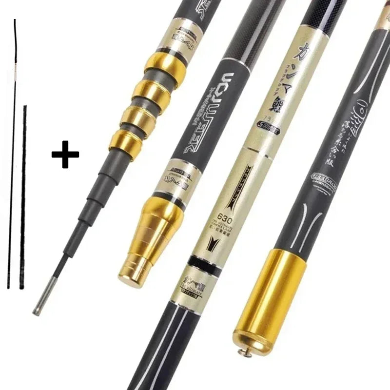 4.5M/5.4M/6.3M/7.2M/8.0M Adjust Position Super Light long Hard Carbon Fiber Hand Fishing Rod Telescopic Fishing Pole Stream