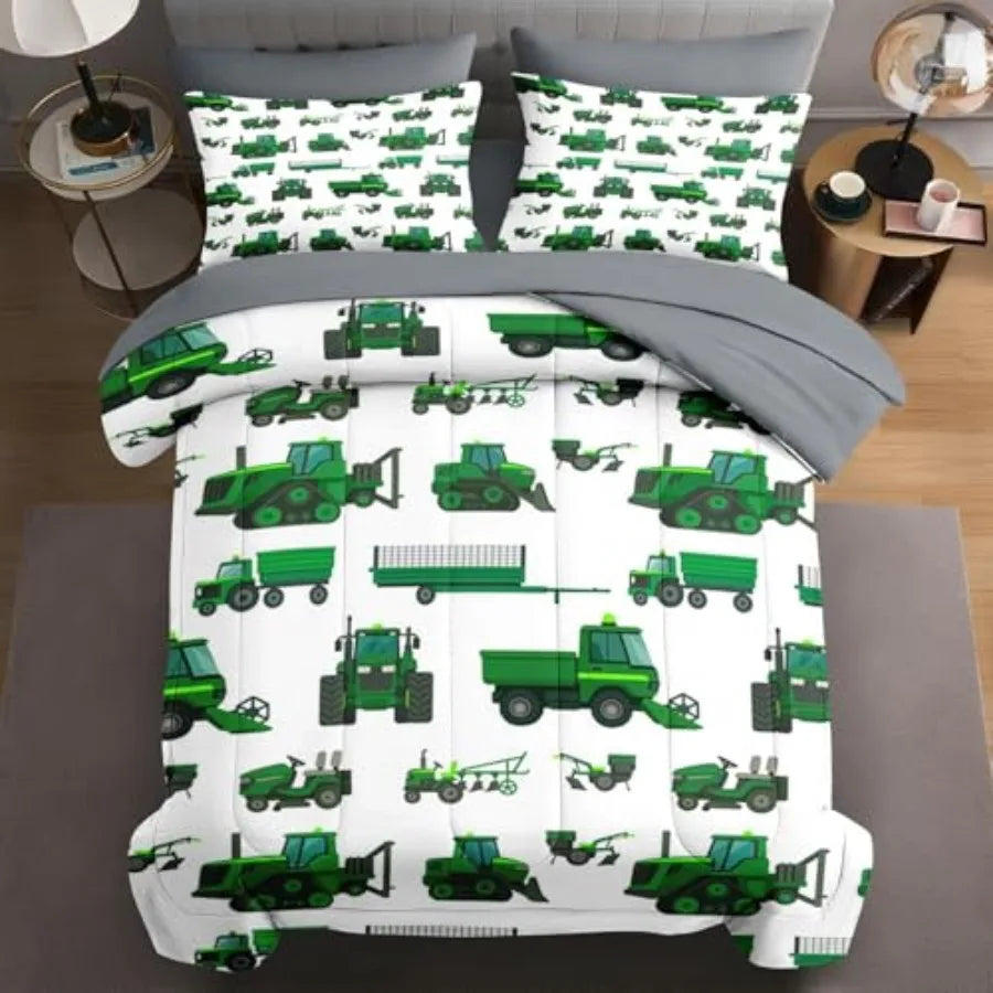 7 Pcs Size Comforter Set with 2 Pillowcases and 2 Shams Mid Century Bedding for Adults Sun Leaf Bed in a Bag with Flat Fitted S