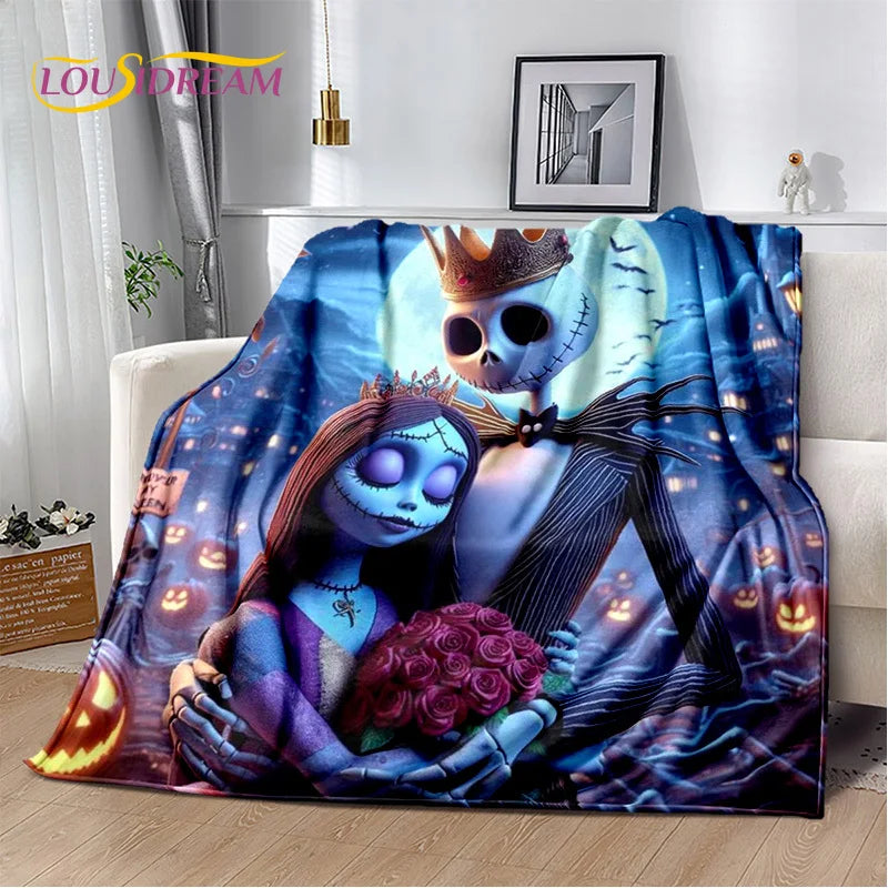 The Nightmare Before Christmas Jack Cartoon Blanket,Flannel Soft Throw Blanket for Home Bedroom Bed Sofa Picnic Office Kid Gift