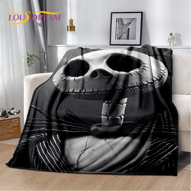 The Nightmare Before Christmas Jack Cartoon Blanket,Flannel Soft Throw Blanket for Home Bedroom Bed Sofa Picnic Office Kid Gift