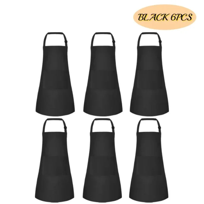 6-12 Pack Kids Painting Aprons with 2 Pockets Adjustable Chef Art Apron for Cooking Baking Painting Crafting Christmas Party