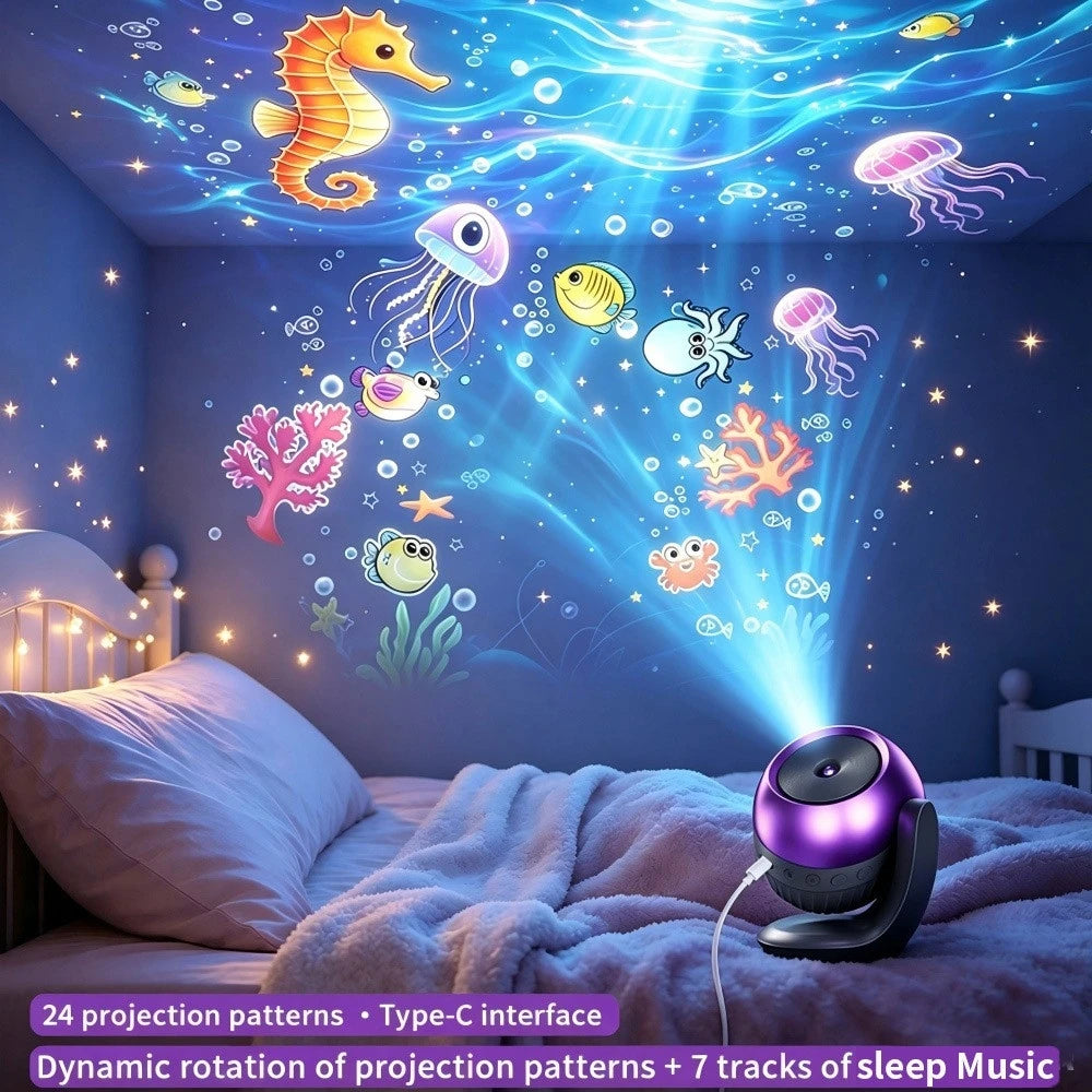HD Ocean Galaxy Projector USB 5V Removable LED Light for Bedroom Living Room Home Theater - Ambience Lighting Christmas Gift