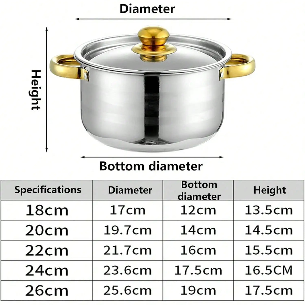 TAIMASI [10pcs Stainless Steel Pot Set] 10pcs Stainless Steel Pot Set, Multi-Size Cooking Pots With 5 POTS + 5 LIDS | Deep Stock Pot, Suitable For Home And Restaurant Cooking, Soups, Hot Pots, Noodles, Pasta, Seafood Soups Ch