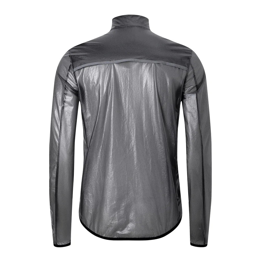 Hiserwa Ultralight Cycling Rain Jacket Waterproof Windproof Reflective Bike Jacket Breathable Packable Outdoor Riding Hiking