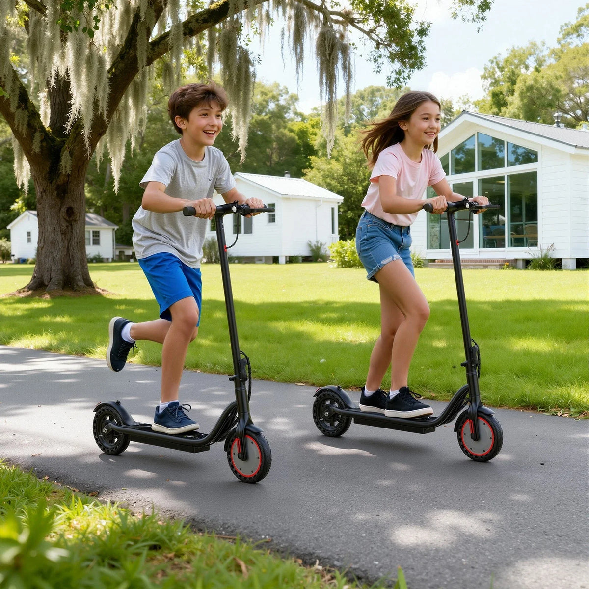 LADPED LP30 Electric Scooter 19mph Max Speed 8.5inch Solid Tire Foldable E-Scooter 15miles Max Range Urban Commuter for Teens