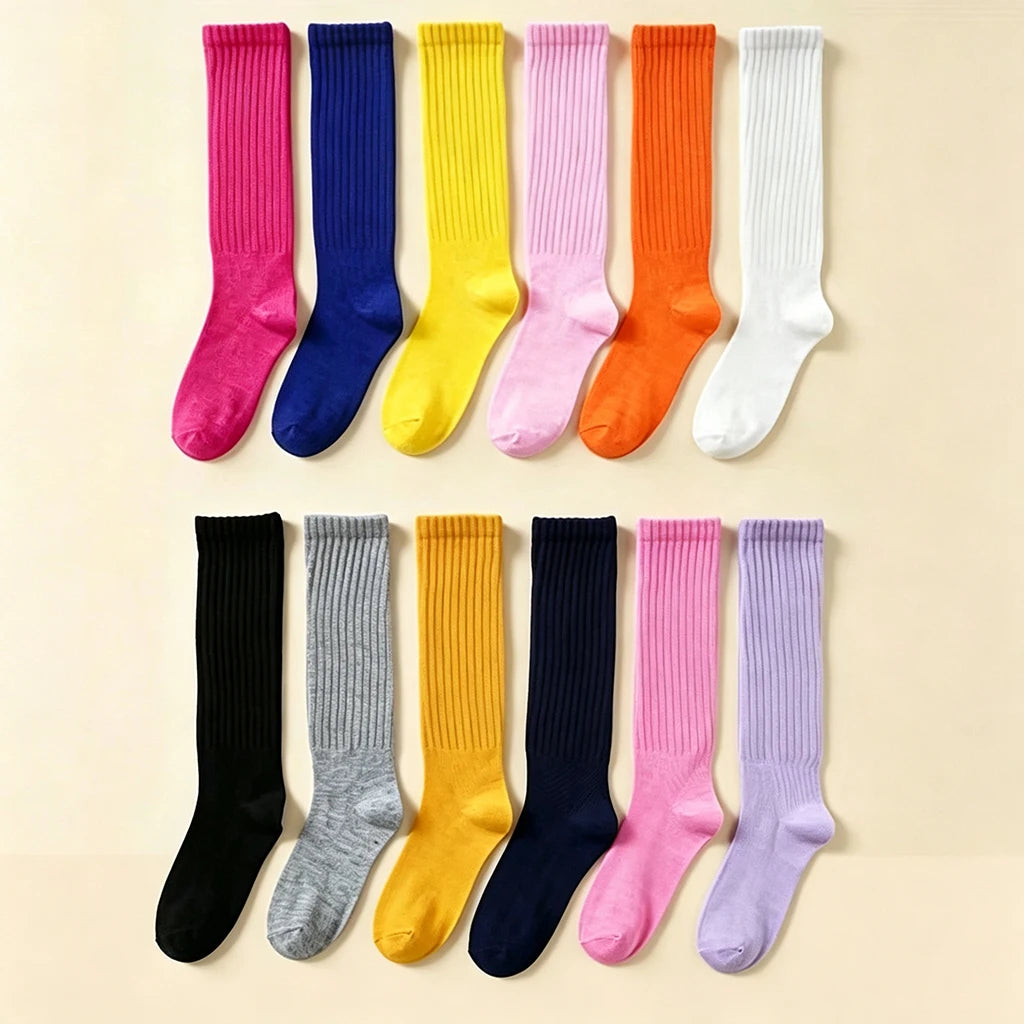 12/24/36 Pairs Cotton Socks Women Men - Solid Color Soft Stretchy Mid Calf Socks - Breathable Casual Daily Wear Bulk Pack