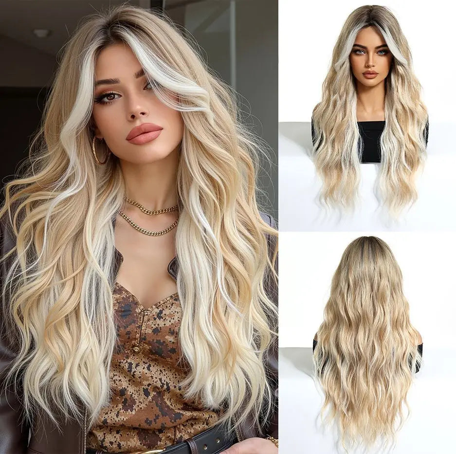 Long Curly Purple Hair Wig Deep Wavy Purple Wig For Fashion Women High Quality Synthetic Wig Party Cosplay Christmas Use 26 Inch