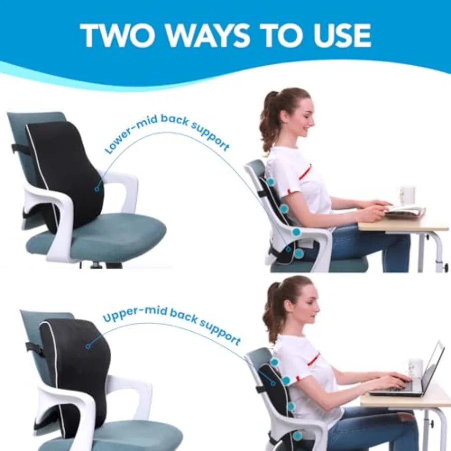 Lumbar Support Pillow for Office Chair, Office Home Essentials, Gifts for Mom, Dad, Back Support Pillow for Car, Chair Cushions