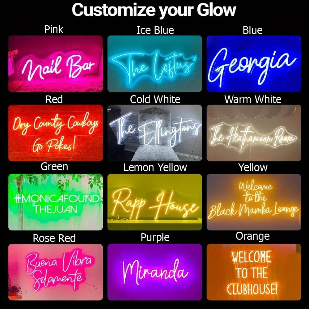 Custom LED Neon Sign USB Powered Name Sign Personalised Wall Decor for Wedding Birthday for Parties Halloween Christmas Gifts
