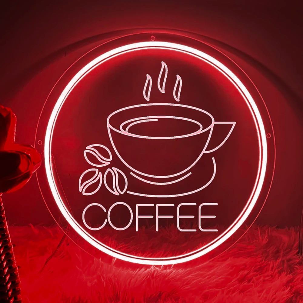Custom Coffee Neon Sign Shop Home Woman Girls Room Decor Wall Decoration 3D Carving Sign Led Luminous Signs Christmas Gift