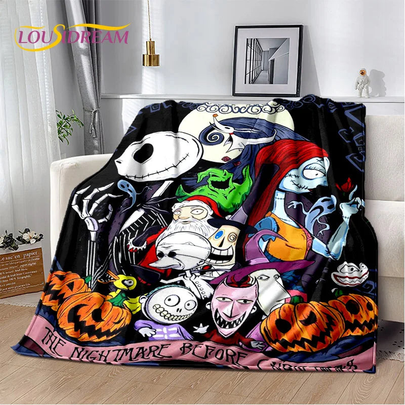 The Nightmare Before Christmas Jack Cartoon Blanket,Flannel Soft Throw Blanket for Home Bedroom Bed Sofa Picnic Office Kid Gift