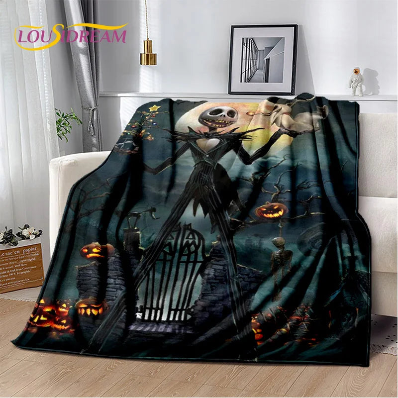 The Nightmare Before Christmas Jack Cartoon Blanket,Flannel Soft Throw Blanket for Home Bedroom Bed Sofa Picnic Office Kid Gift