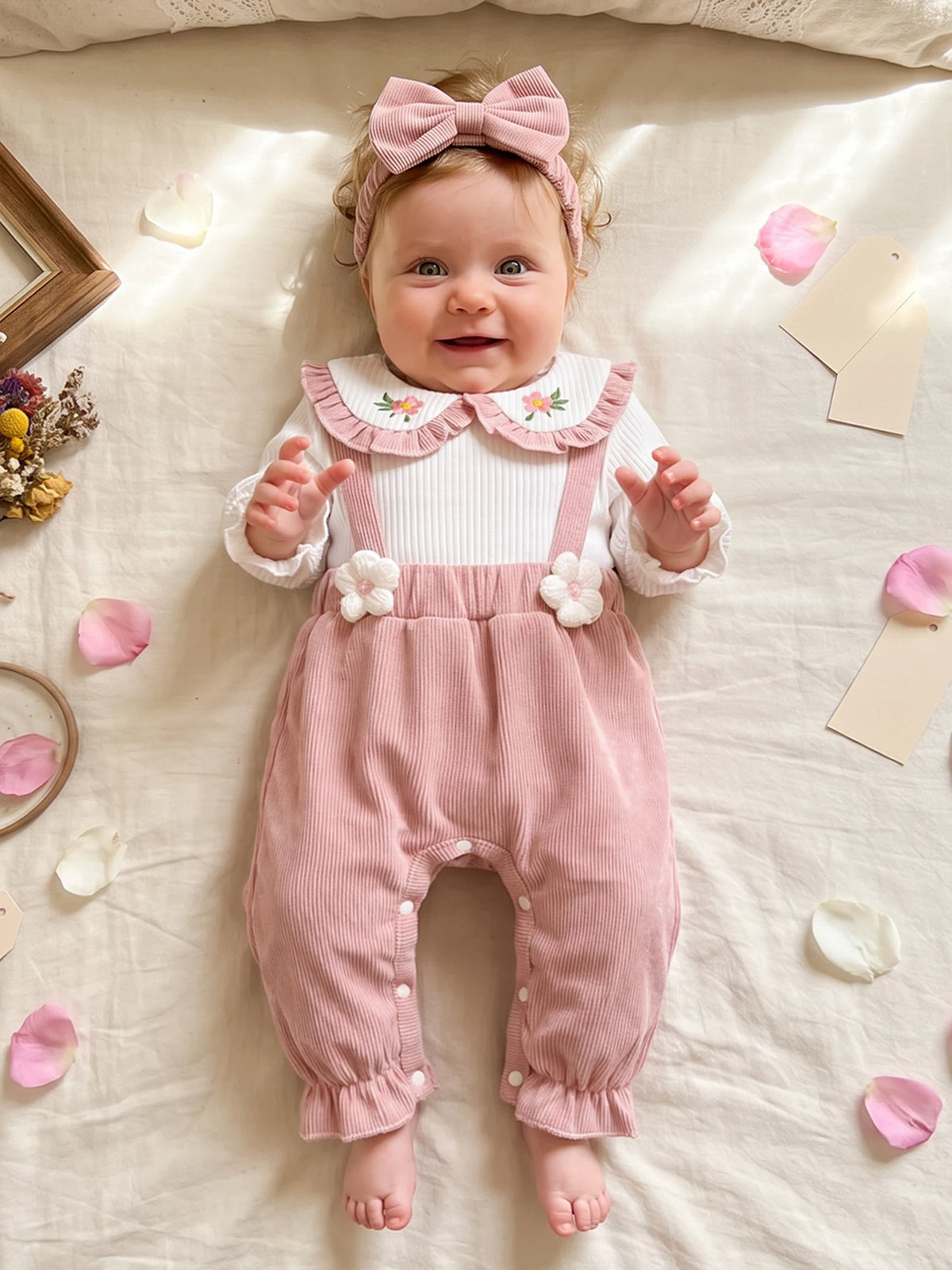 Girl Fall Winter Baby Girl Doll Collar Long Long-Sleeve-Romper Fall Winter 2 Pcs Baby Winter Baby Girl Fall
