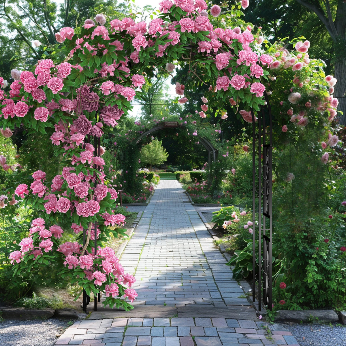 Heavy Duty Metal Garden Arbor Vine Flower Frame Plant Arch Trellis for Clambing Plants