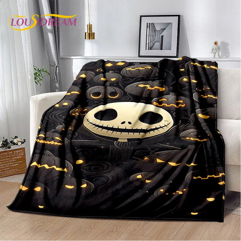 The Nightmare Before Christmas Jack Cartoon Blanket,Flannel Soft Throw Blanket for Home Bedroom Bed Sofa Picnic Office Kid Gift