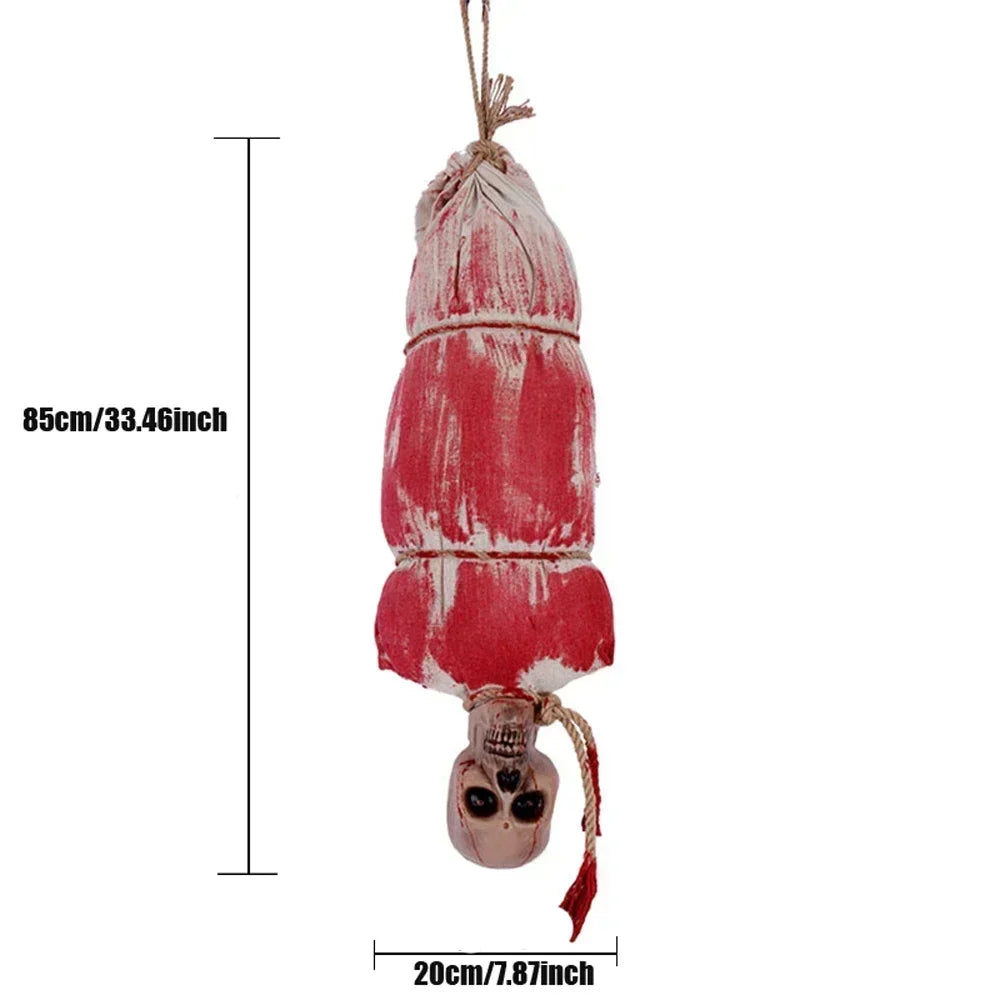 1PC Halloween Hanging Pumpkin Head Decoration with Scary Sounds - Fabric,  for Hanging Decor, Celebrates Halloween, Christmas