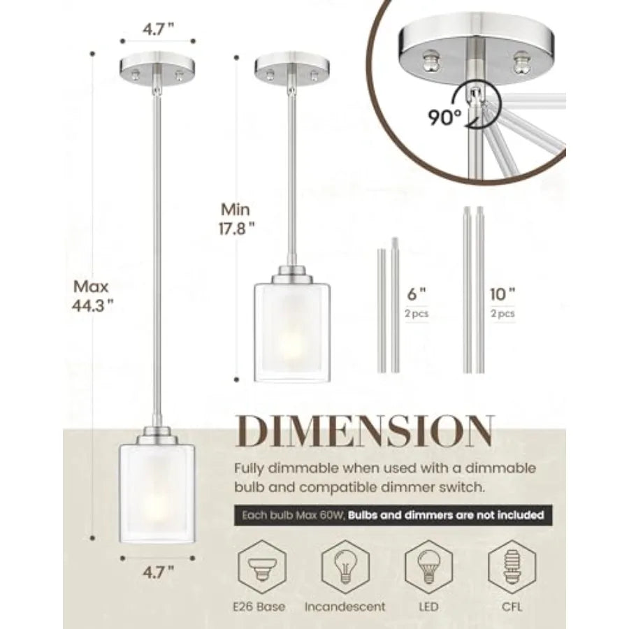 Modern Pendant Light, Modern Pendant Light for Kitchen Island, Hanging Ceiling Light Fixture, Farmhouse Pendant Lighting for Di